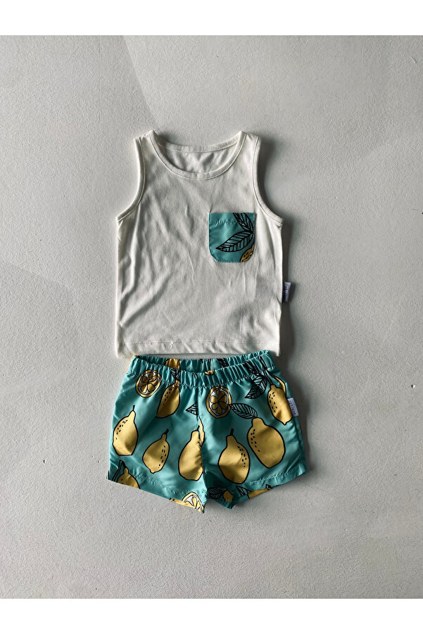 rg kidsstore Kız / Erkek Bebek Atlet ve Deniz Şortu, 2'li Takım_RG336