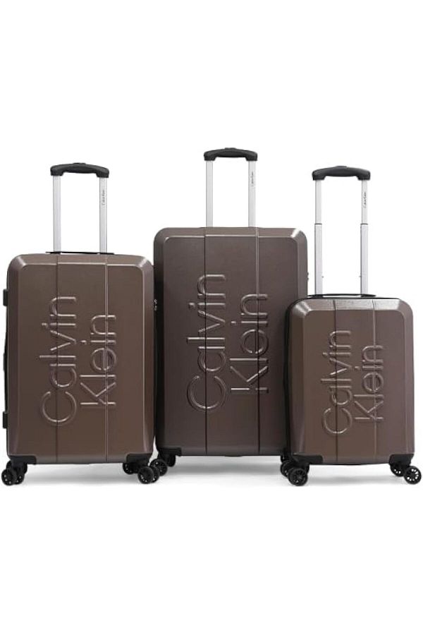 Calvin Klein-Overlay Luggage Lightweight Spinner Suitcase with TSA Lock (Shadow, Set of 3) 1