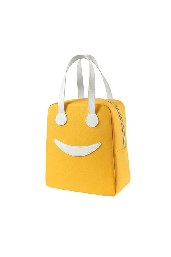Generic-Women’s & Kids Reusable Smiley Insulated Thermal Lunch Bag – Multiple Colors, Random Selection 1