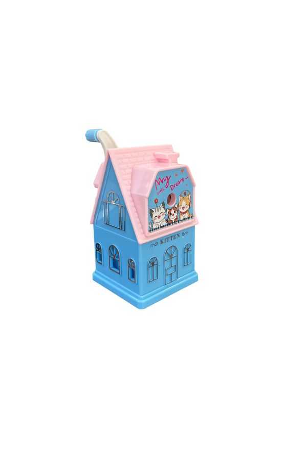 Brons-Cute House Patterned Table Top Pencil Sharpener with Arms 1