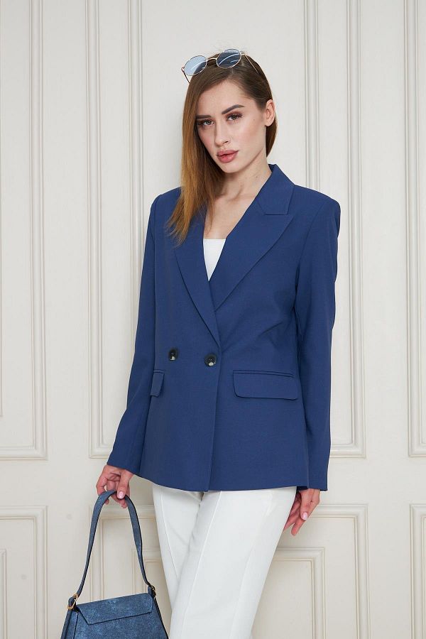 LOVELF-2 Button Double Breasted Polyviscose Jacket Saks 1