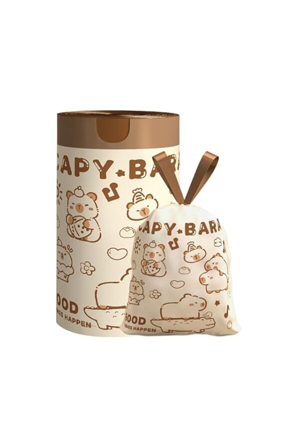 Generic-Capybara Printed Drawstring Trash Bags – 17.7 x 17.7 inch Tear-Resistant Small Garbage Liners for K 1