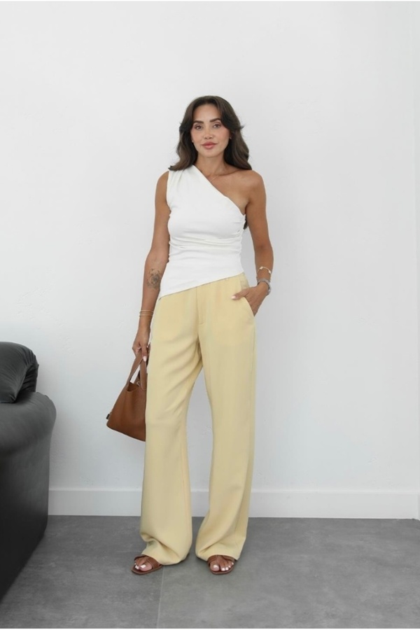 ForOus-Pallazo Pants High Waist with Front Zipper and Hidden Hooks with Side Pockets 1