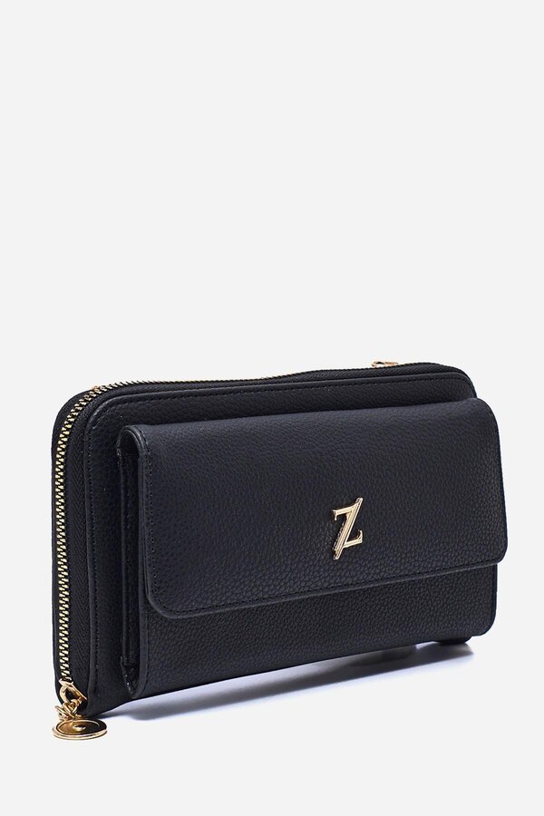 Zühre-Black Wallet with Double Eye Strap Detail Zc015 1