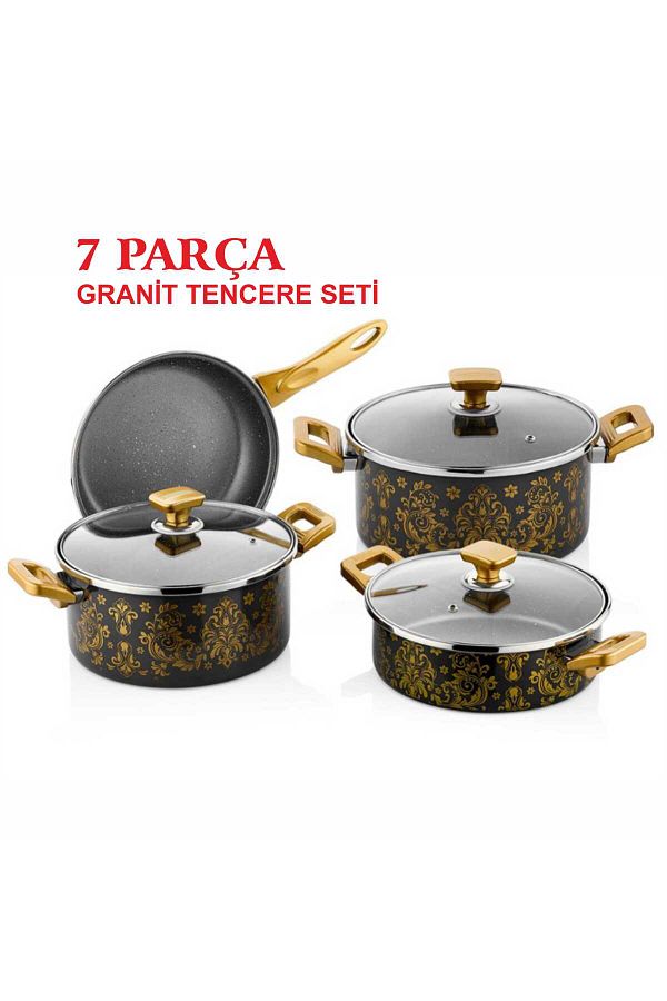 PAMUK DÜNYAM HOME-Netlon 7 Piece Star Granite Set 1