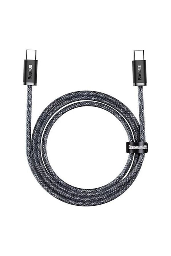 Baseus-Cablu de alimentare de date de la tip C la tip C, încărcare rapidă, GEAR Fit, 100 W, 2 m, V43, flexibil din silicon, negru intens 1