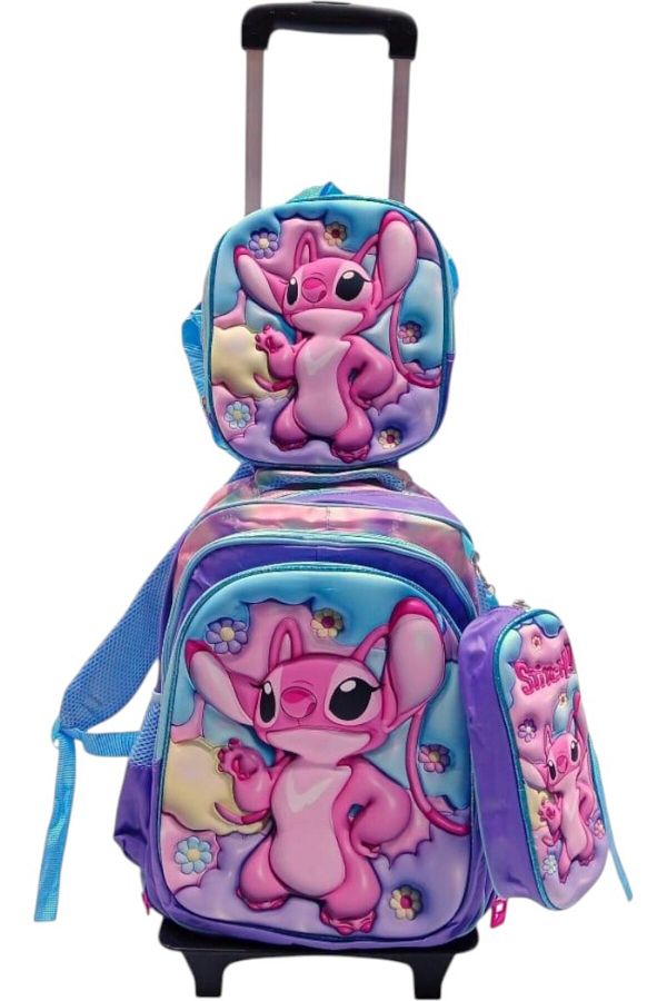 Toybox-Stitch 3-Piece School Bag Set - Backpack with Trolley, Lunch Box and Pencil Case 1