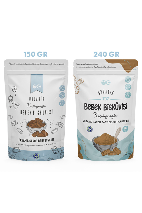 OG natural Organik Keçiboynuzlu Bebek Bisküvisi Ve Keçiboynuzlu Bebek Bisküvi Tozu Seti