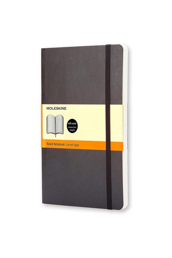 Moleskine-Striped Black Notebook Pocket Size Soft Cover 1