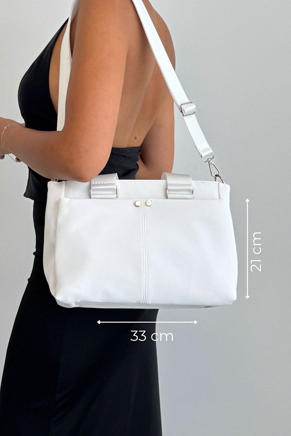 KIRASE-Stylish Quality Medium Size Soft Leather Multi-Pocket Hand and Shoulder Bag. Boy 21 cm Width 33 cm 1