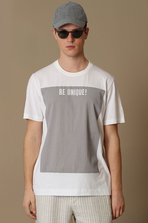 Lufian-Tricou grafic Richard Modern Alb 1