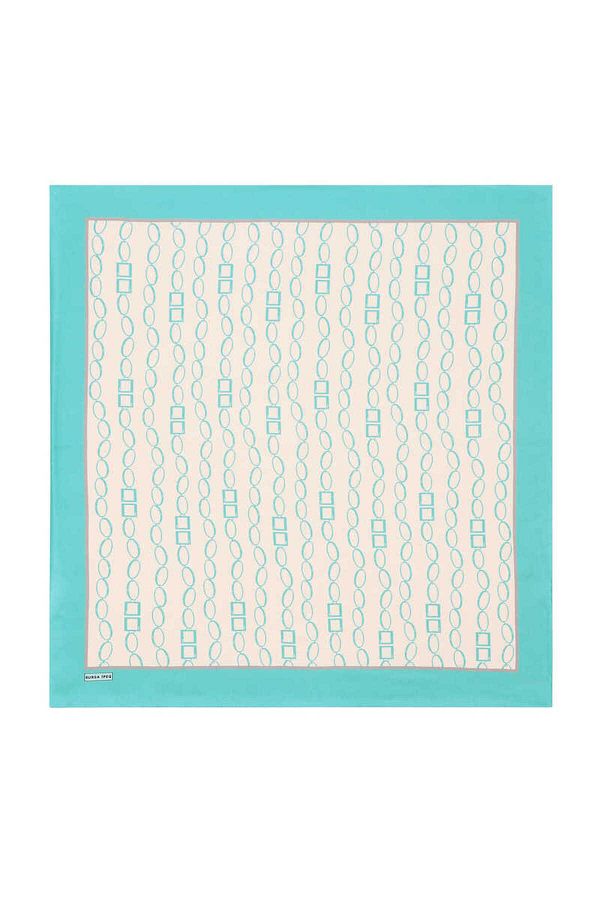 Bursa İpek-Mint Chain Pattern Twill Silk Scarf 1