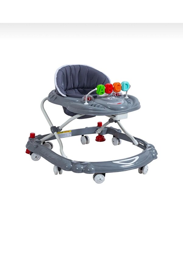 YOGNETIC BabyStep Pro Oyuncaklı Yürüteç | Öğretici ve Eğitici | Stoplu Gri Yürüteç