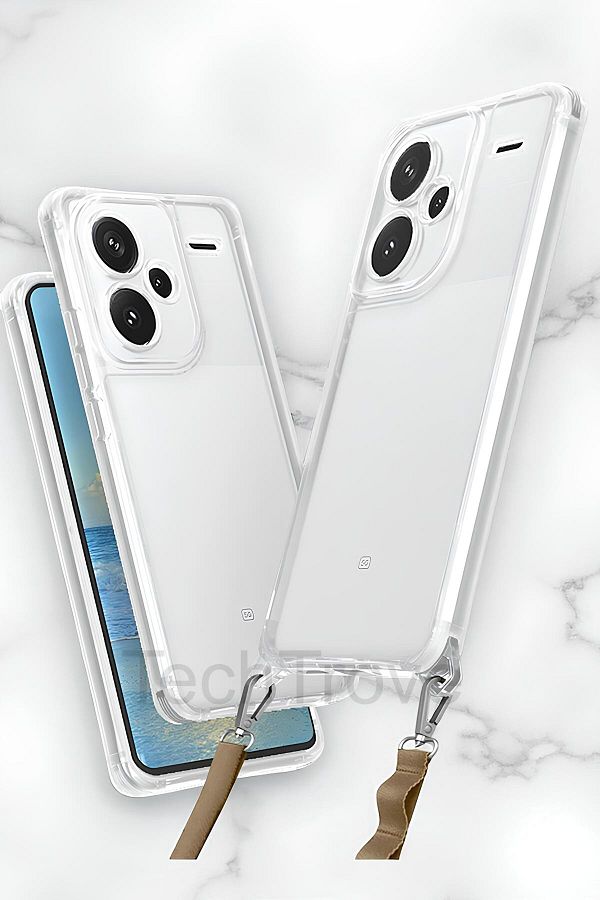 TechTrove-حافظة هاتف Xiaomi Redmi Note 13 Pro Plus مع حماية للكاميرا وغطاء خلفي شفاف مع حامل حزام 1