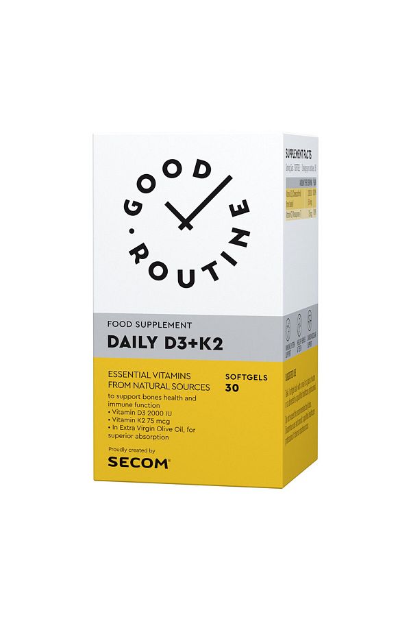 Good Routine-Rutina zilnică de vitamina D3 + K2, 30 capsule pentru mine, Secom 1