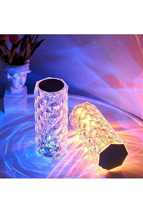 Generic-ELTRAZONE Crystal Lamp 2 Pack, Rose Diamond Table Lamp, 16 Colors RGB with Touch and Remote Control 1