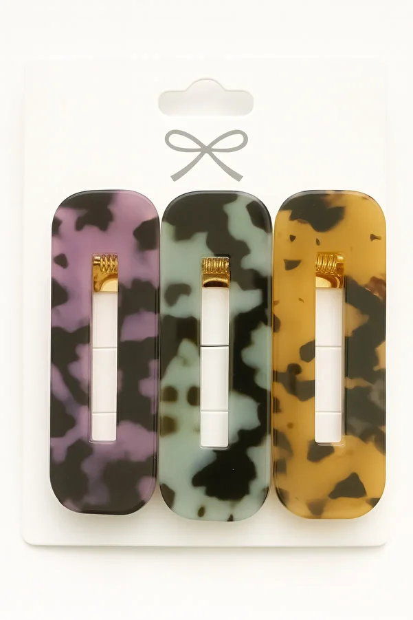 Srctech-Set of 3 Leopard Patterned Rectangular Clip Side Buckles 1