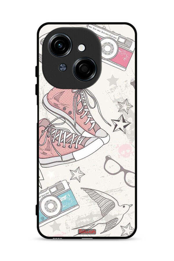 Tolwak-Tecno Spark Go 1 4G Protective Case Cover Canva Shoes And Camera Art 1