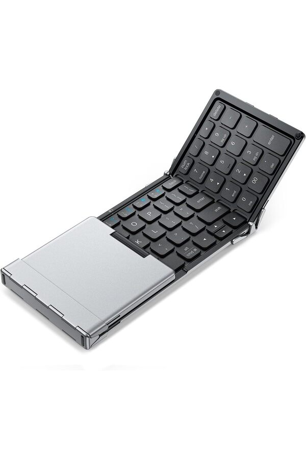 iClever-Foldable Keyboard with Number Pad BK09 Wireless Portable Keyboard for Travel and Business Tr 1