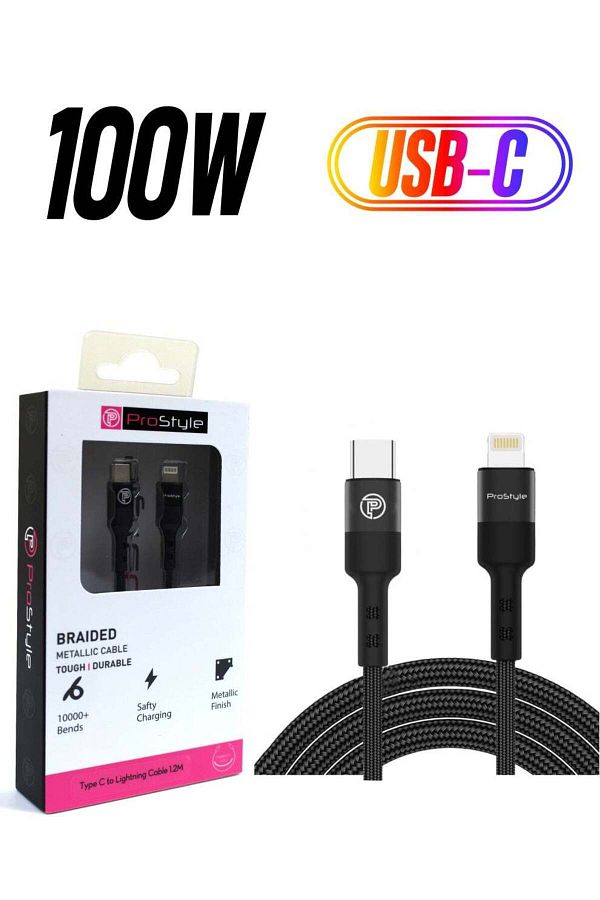 Generic-Prostyle iPhone Charging Cable 1.2M USB C to Lightning Fast Charging Braided Cord for iPhone 14/14 P 1