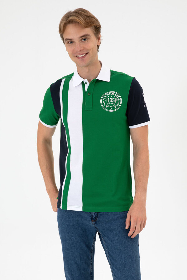 U.S. Polo Assn. Men's Regular Fit Polo Collar Green T-Shirt 50299800-Vr054
