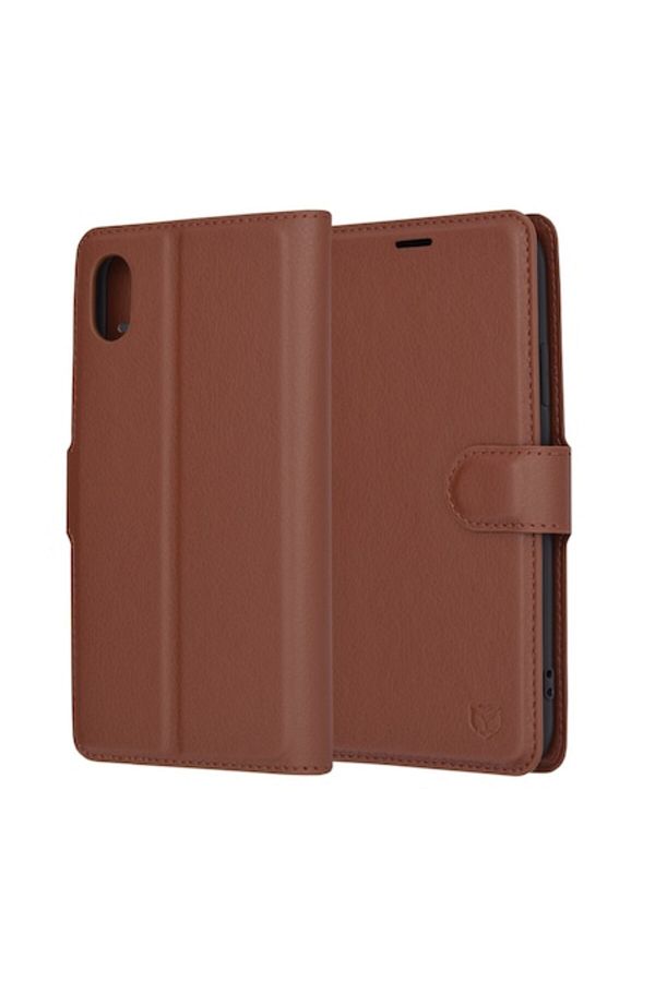 Mad-Protective Case for iPhone XR, View, Leather Folio, C15, -Leather, Light Brown 1