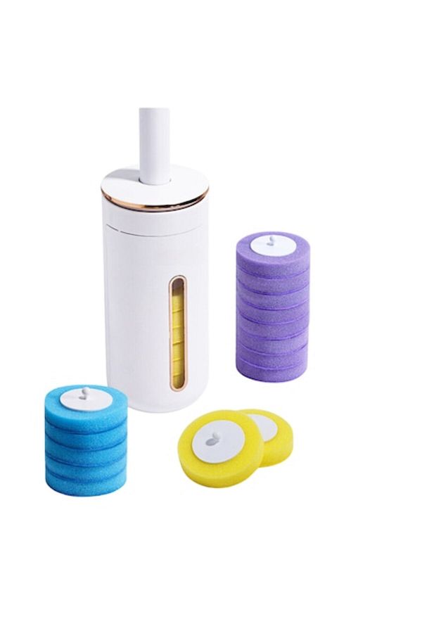 OmniDC-Complete set WC brush, 24 sponge refills, 1 practical holder, 3 aromatic diffusers: Lemon, Lavender, 1