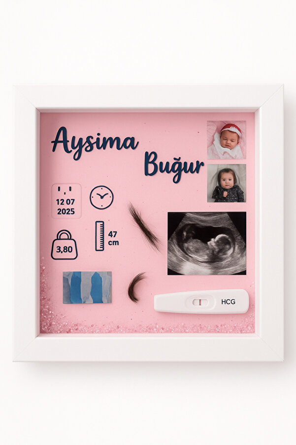 kalıcı anlar Bebek Hatıra Doğum Çerçevesi – Epoksi Döküm Seti - HEDİYELİ