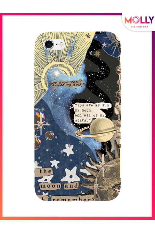 Molly-Black Starry Promises Pattern Silicone Case for iPhone 7 1
