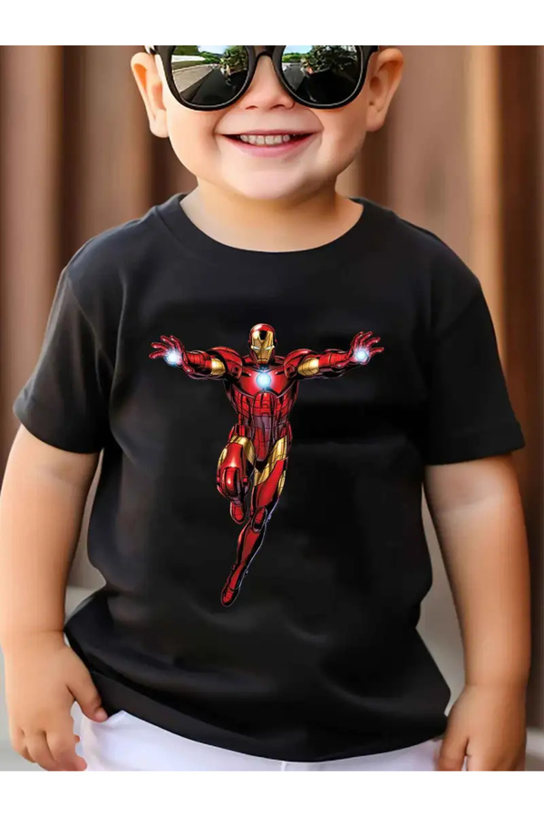 haha Erkek Çocuk Ironman Baskılı T-shirt