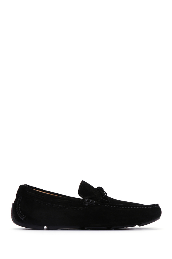 Derimod-Pantofi pentru bărbați din piele de căprioară neagră din piele naturală Penny Loafer Pantofi casual zilnic 25SFD630410 1