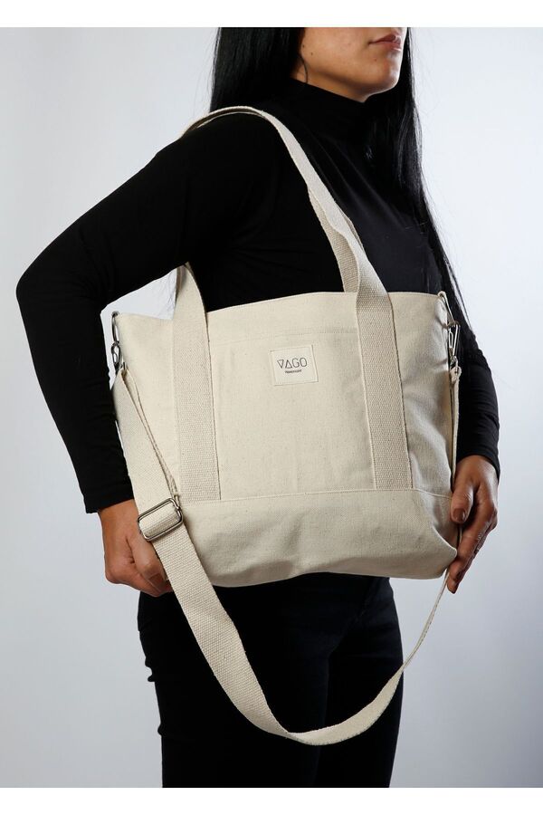 VAGO COLLECTION Fermuarlı Kanvas Çanta Crossbody