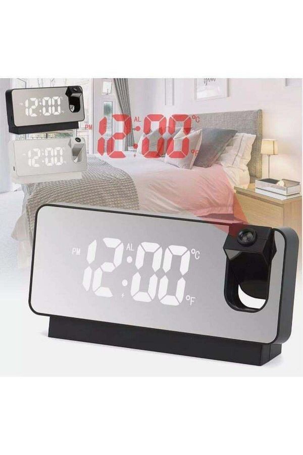 Generic-180Â° Rotation LED Digital Alarm Clock with 7.2" LED Mirror Display Dimmable Alarm Clock with Snooz 1