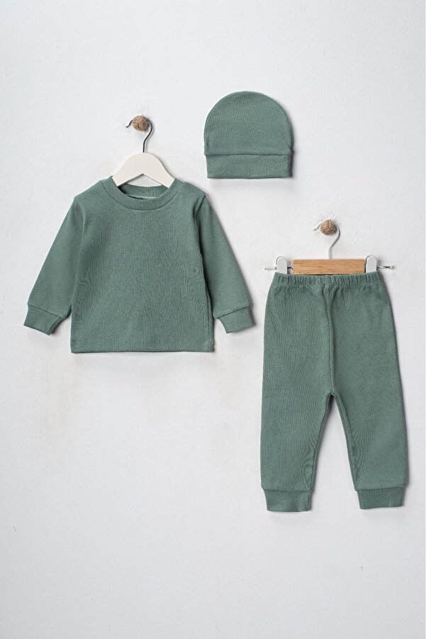 DIMPLE BABY Bereli 3 Parça Organik Pamuk Esnek Bebek Takımı