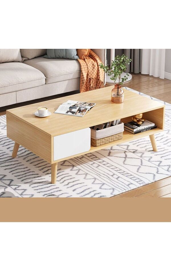 COOYA-Coffee Table for Living Room Modern Side End Table Centre Table with Open compartment and drawer 1