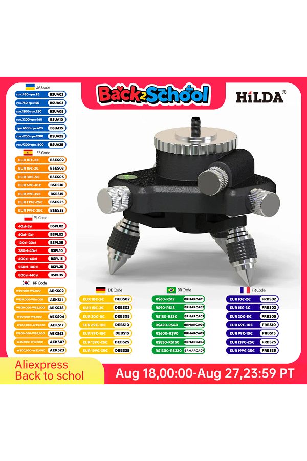 Hilda-Tripod Bracket Base 1/4'' Interface Fine Adjustment Tripod Stand For Laser Level 1