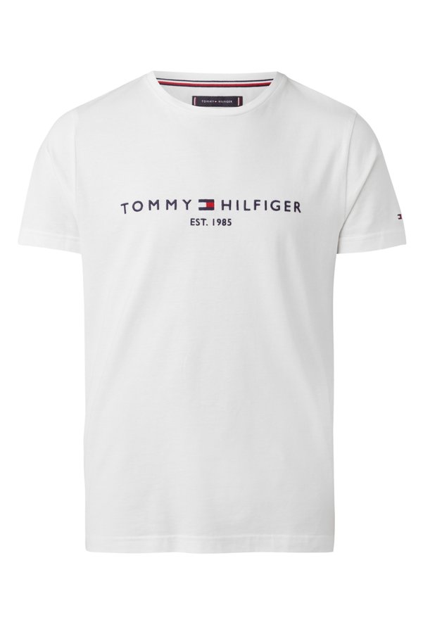 Tommy Hilfiger Men's Brand Logo Casual Organic Cotton White T-Shirt Mw0Mw114651