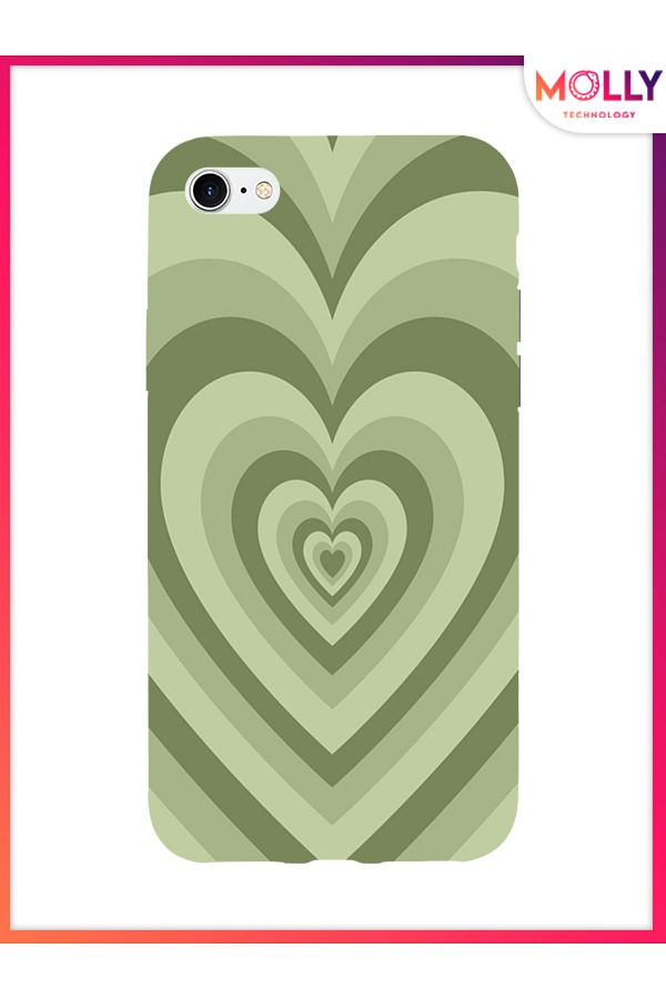 Molly-Black Sage Hearts Pattern Silicone Case for iPhone 8 1