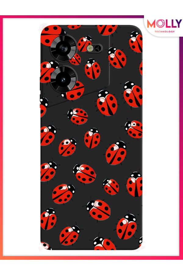 Molly-Black Red Miracles Pattern Silicone Case for Tecno Pova 5 1