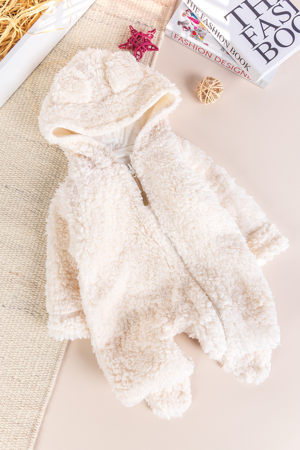 Babymod Kapüşonlu Welsoft Peluş Kışlık Kız/Erkek Bebek Tulum