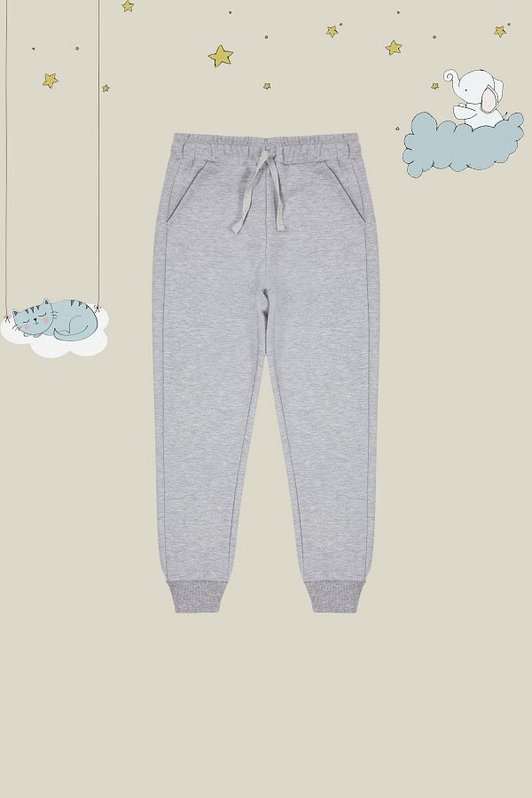 TRENDYOLKIDS-Γκρι Unisex Βασικό Παντελόνι Φόρμας - TKDAW25EA00000 1