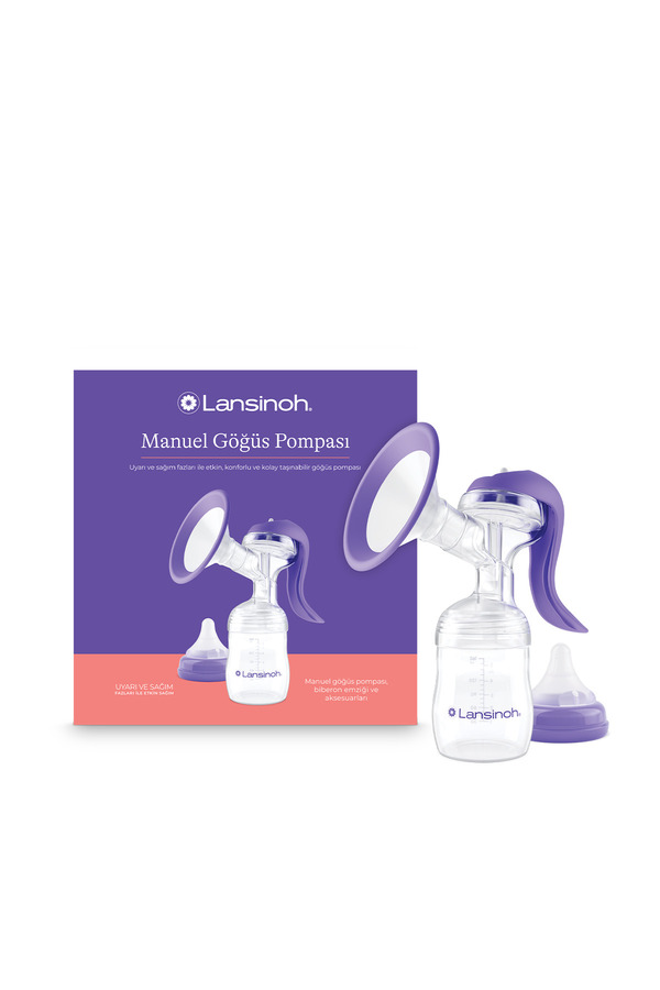 LANSINOH Manuel Göğüs Pompası, Biberon Emziği (1Ay+) & Aksesuarları