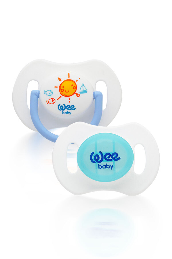 Wee Baby 2'li Gece Gündüz Emzik No:1  Mavi (Saklama Kabı Hediyeli) 0-6 Ay