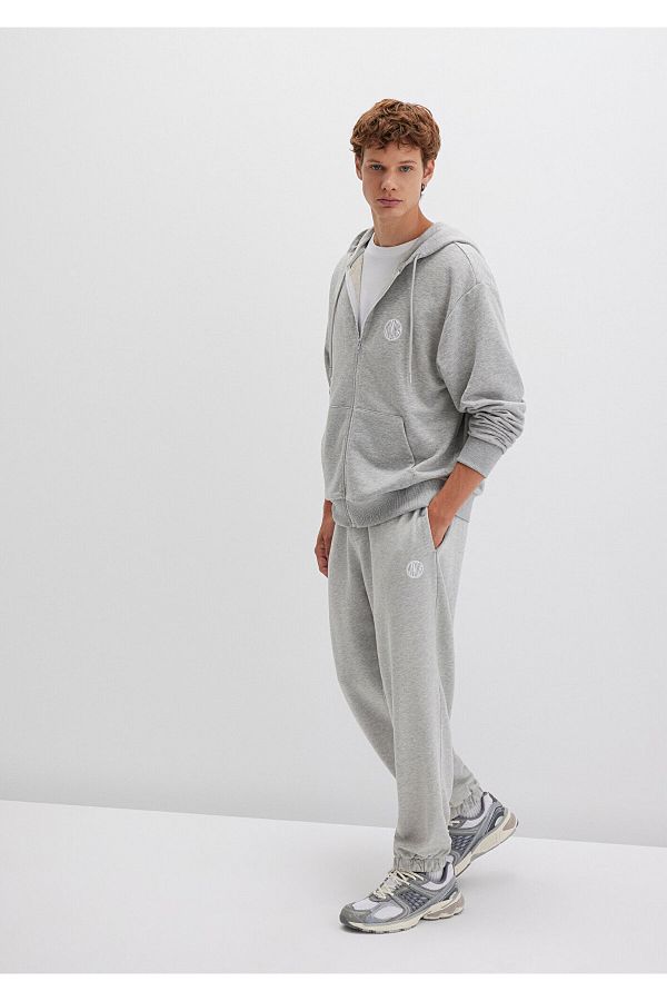 Mavi-Mvjns Logo Printed Grey Sweatpants - 0010175 -80196 1
