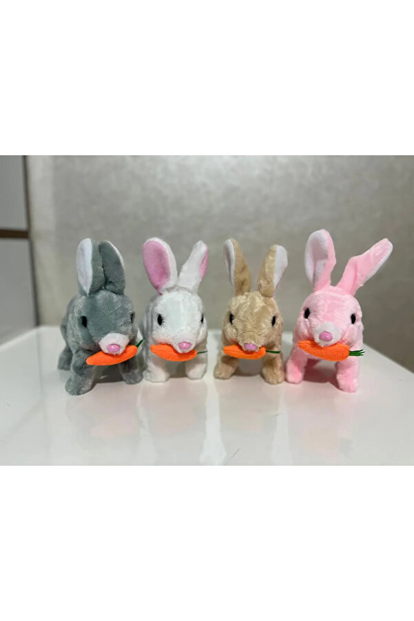 Genel Markalar Home Sevimli Gökkuşağı Tavşan Zıplayan Sesli Hareketli Peluş Tavşan 17 Cm Tivens