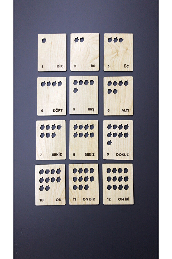 Ahşap Çocuklar için Sayı Kartları – Eğitici Montessori Oyuncak