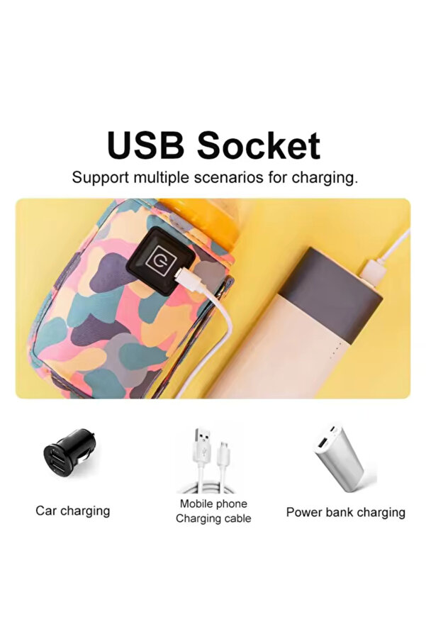 YuumiCo Bibero Isıtıcı - USB'li Biberon Isıtıcı ve Isı Muhafaza Edici - 3 Kademeli Süt Biberon Isıtıcı
