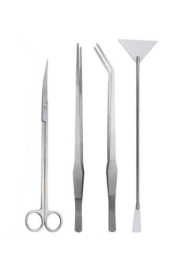 Generic-Excefore 4 in 1 Tweezers Scissors Spatula Scrapers Tool Set, Aquarium Aquascape Tools Kit, Anti-Rus 1