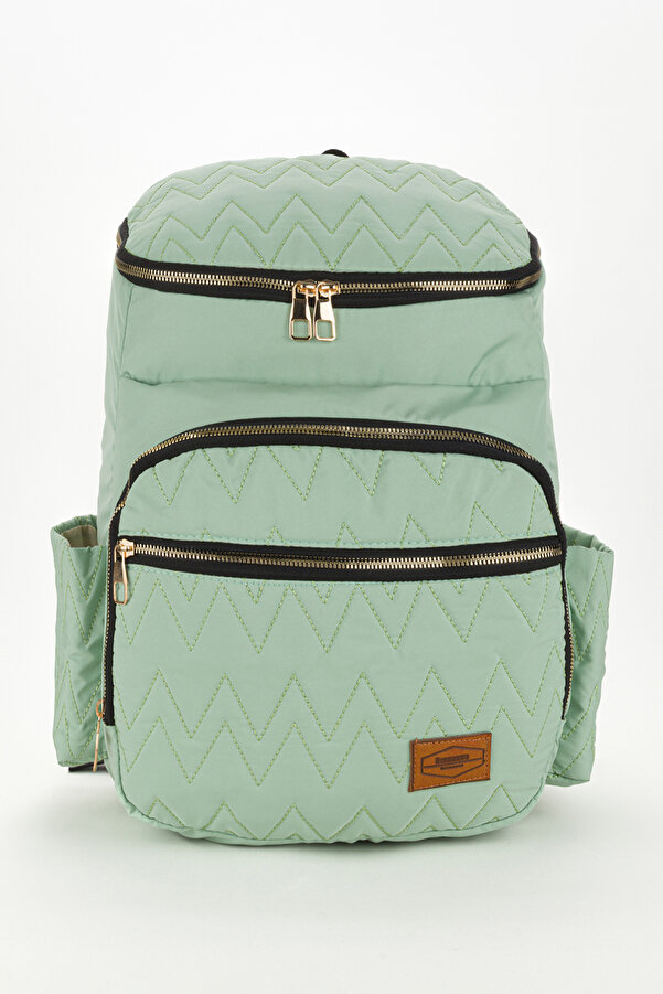 Disanuva Nakışlı Bondit Hafif Kumaş Anne Bebek Bakım Çantası Termoslu Biberon Cepleri