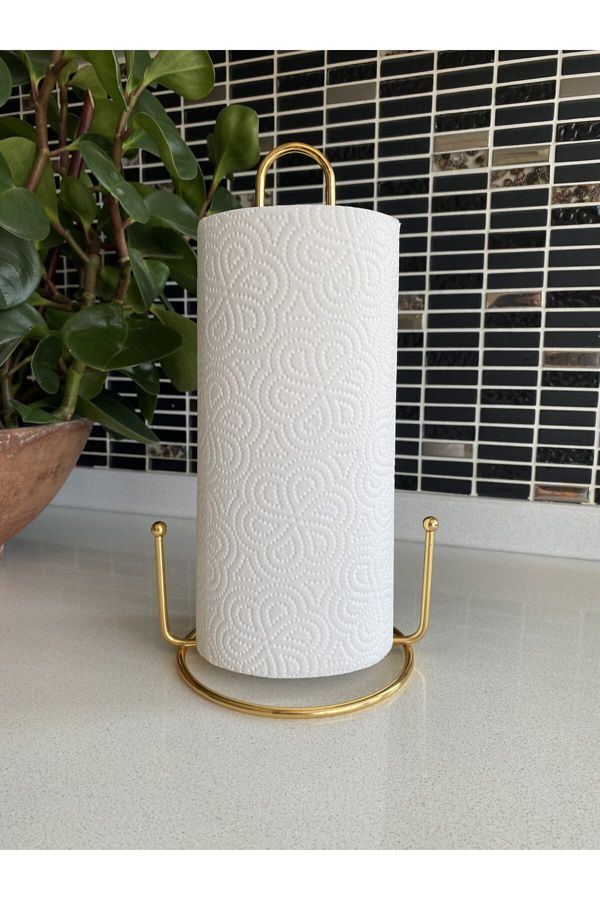 Harmoni Home 3 Piece Service Presentation Set Stainless Steel Gold Napkin Holder Paper Towel Holder Trivet Trendyol